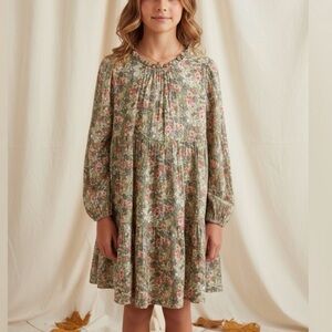 Polo Ralph Lauren Girls Floral Crinkle Dress Size 12 Tiered Cottagecore